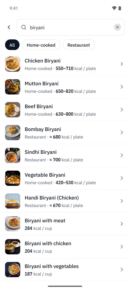 Caloriemate screen 3